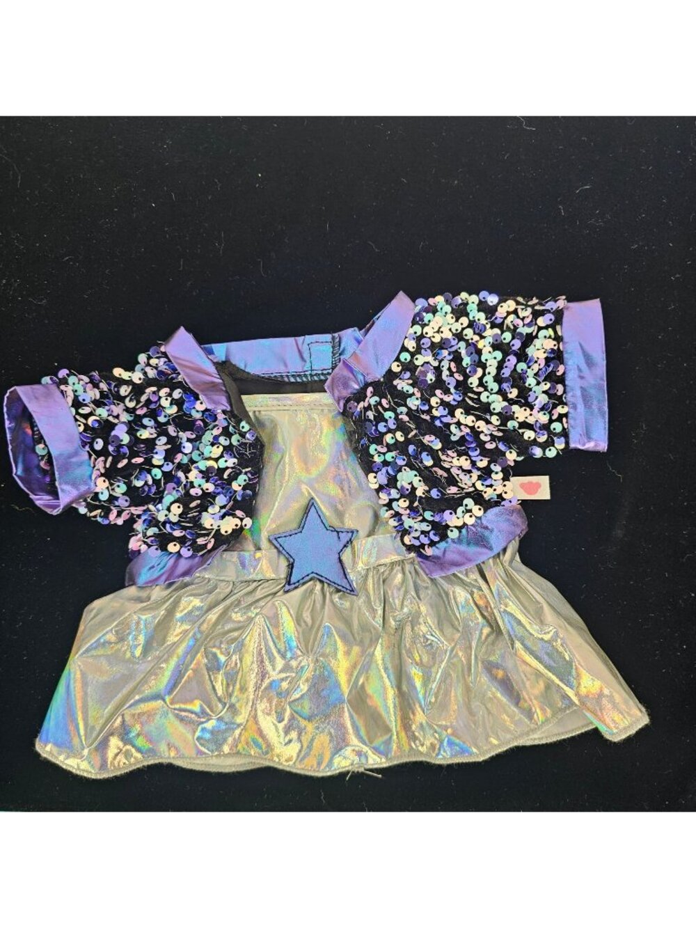 Build-A-Bear Workshop Iridescent Star Dress With‎ Sequin Sleeves Honey Girl